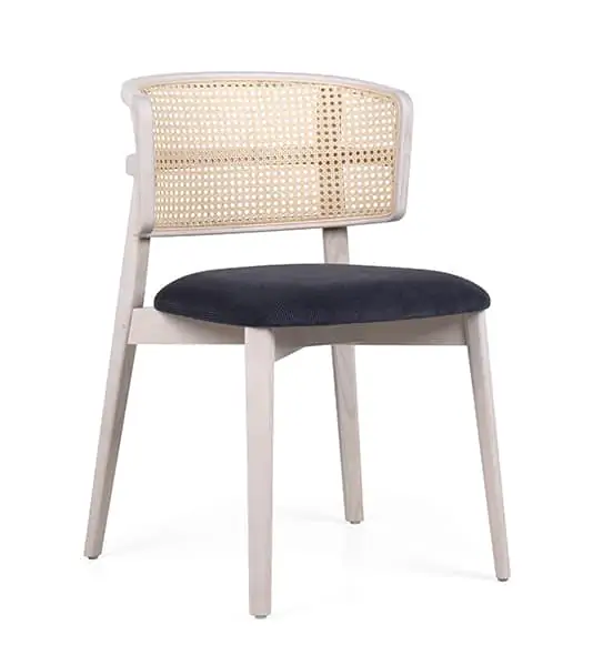 Coffee Wicker Cane Side Chair DeFrae Contract Furniture