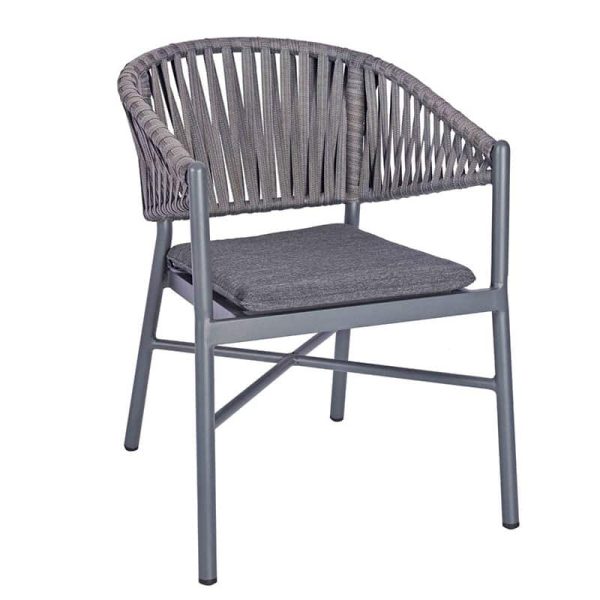 Milan Armchair with Rope Back Detail DeFrae Contract Furniture