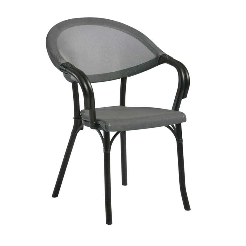 Selva Armchair DeFrae Contract Furniture Silver Grey Bistro Armchair
