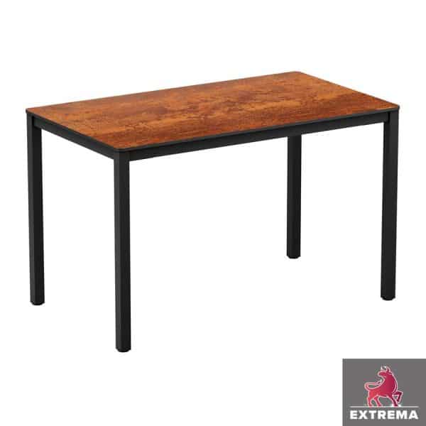 Extrema Copper Laminate Table With Troy Alluminium Table Base Square