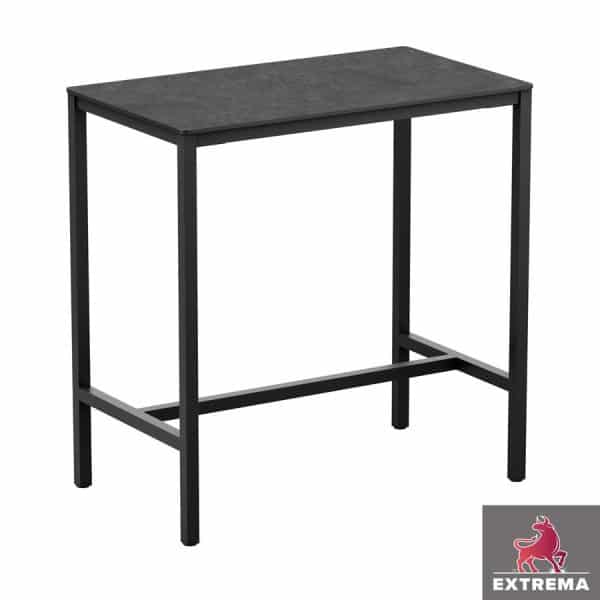 Extrema Marble Table Poseur Height With Troy Alluminium Table Base Rectangular 4 Seater