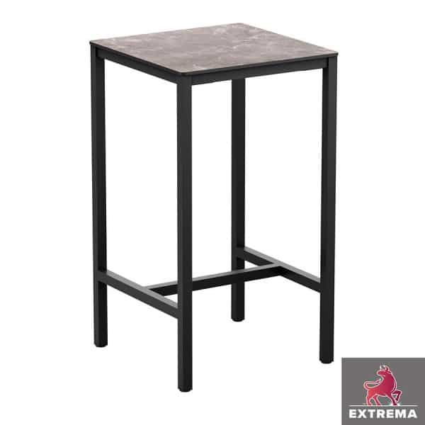 Extrema Marble Table Poseur Height With Troy Alluminium Table Base Square