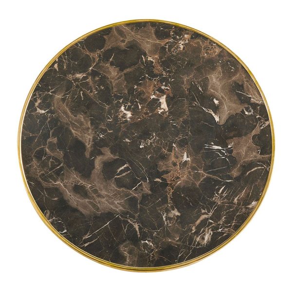 Parisian Tabletops Dark Marble Gold Rim DeFrae Contract Furniture