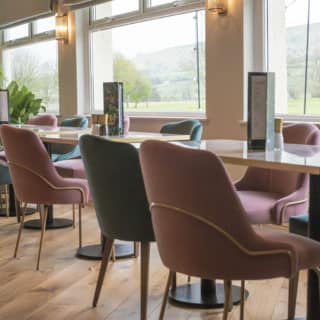Restaurant and bar furniture by DeFrae Contract Furniture at the View, Westbury
