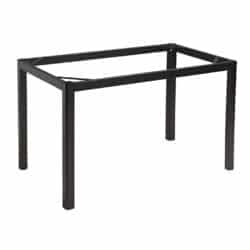 Troy aluminium rectangular dining table base - 4 seater - 117.5cm x 67.5cm DeFrae Contract Furniture