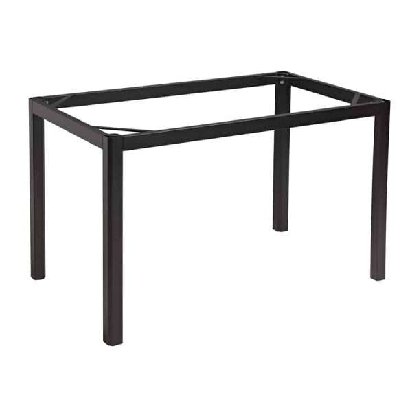 Troy aluminium rectangular dining table base - 4 seater - 117.5cm x 67.5cm DeFrae Contract Furniture