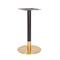 Zeus Black and Brass Round Dining Height Two Tone Brass Base Round DeFrae Contract Furniture