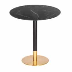 Zeus Black and Brass Round Dining Height Two Tone Brass Base Round DeFrae Contract Furniture