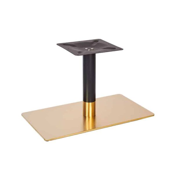 Zeus Rectangular Black and Brass Coffee Height Base DeFrae Contract Furniture