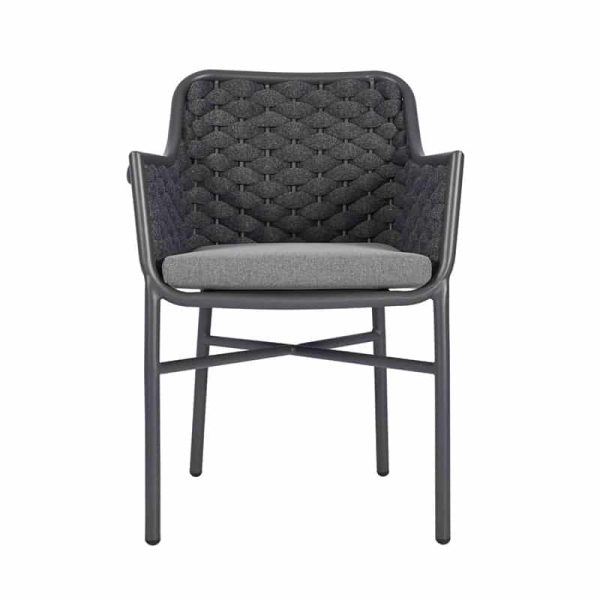 Cordoba Armchair from DeFrae Contract Furniture Rope Weave Rattan Stackable Outdoor Amchair. Ideal for any busy outdoor bar, cafe, coffee shop, hotel or restaurant.