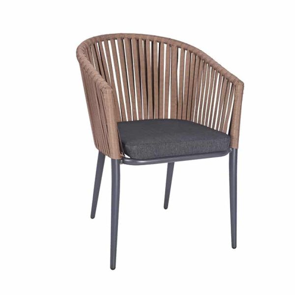 Marbella Armchair from DeFrae Contract Furniture Rope Weave outdoor chair for your restaurant bar coffee shop cafe or hotel