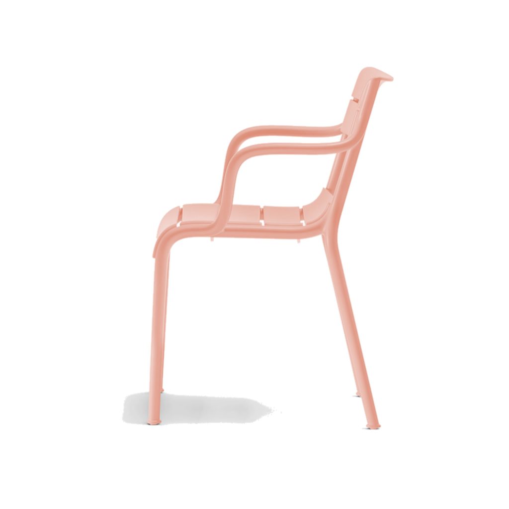 Souvenir Armchair Outdoor Restaurant Bar Chair by Pedrali at DeFrae Contract Furniture Baby Pink Side View