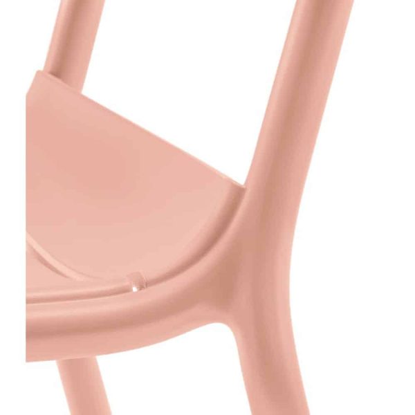 Souvenir Side Chair Outdoor Restaurant Bar Chair by Pedrali at DeFrae Contract Furniture Baby Pink Close Up