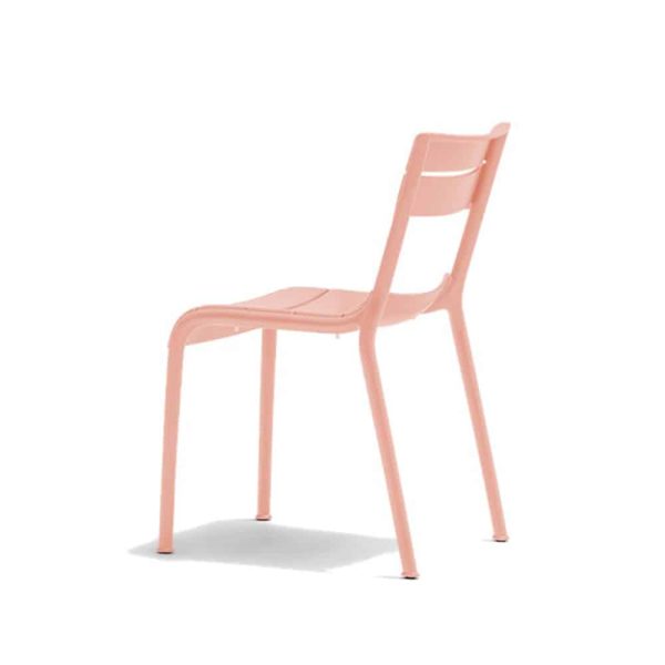 Souvenir Side Chair Outdoor Restaurant Bar Chair by Pedrali at DeFrae Contract Furniture Baby Pink Side View