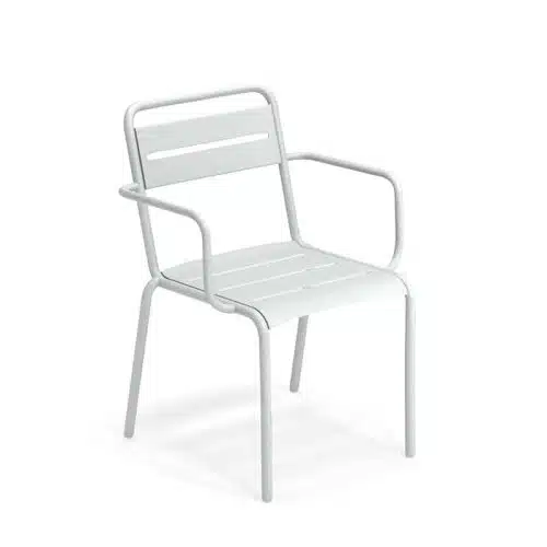 Star Armchair Outdoor Restaurant Bar Chair by Pedrali at DeFrae Contract Furniture Ice White