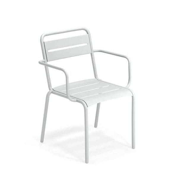 Star Armchair Outdoor Restaurant Bar Chair by Pedrali at DeFrae Contract Furniture Ice White