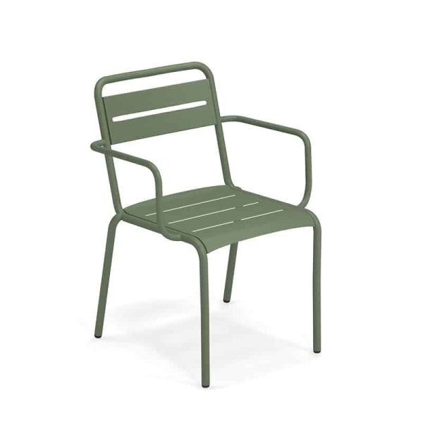 Star Armchair Outdoor Restaurant Bar Chair by Pedrali at DeFrae Contract Furniture Military Green