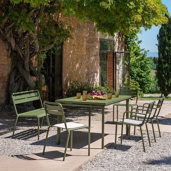 Star Armchair Outdoor Restaurant Bar Chair by Pedrali at DeFrae Contract Furniture Military Green in Situ