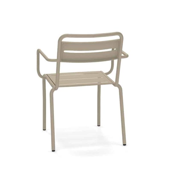 Star Armchair Outdoor Restaurant Bar Chair by Pedrali at DeFrae Contract Furniture Taupe Back View