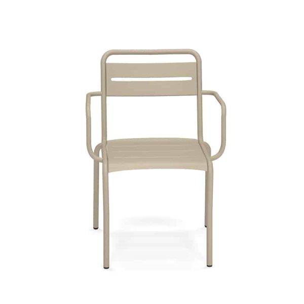 Star Armchair Outdoor Restaurant Bar Chair by Pedrali at DeFrae Contract Furniture Taupe Front View