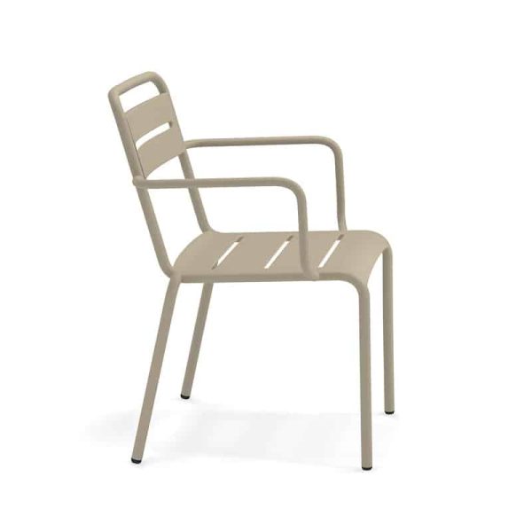 Star Armchair Outdoor Restaurant Bar Chair by Pedrali at DeFrae Contract Furniture Taupe Side View