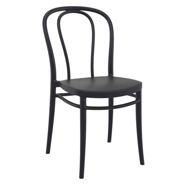 Victoria Side Chair For Outdoor Use Black DeFrae Contract Furniture