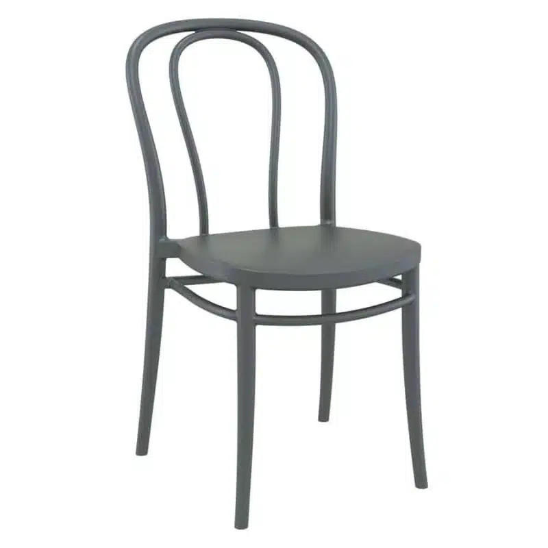 Victoria Side Chair For Outdoor Use Dark Grey DeFrae Contract Furniture Outdoor restaurant, bar, coffee shop or cafe chairs