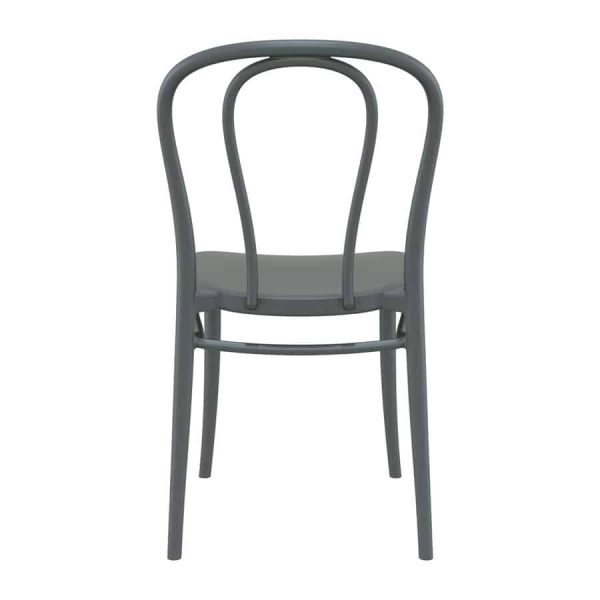 Victoria Side Chair For Outdoor Use Dark Grey DeFrae Contract Furniture Back View