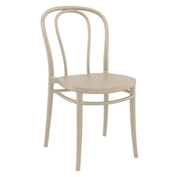 Victoria Side Chair For Outdoor Use Taupe DeFrae Contract Furniture Outdoor restaurant, bar, coffee shop or cafe chairs