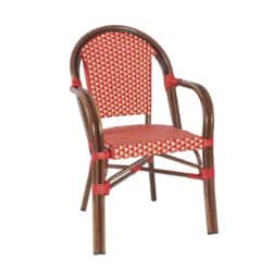 Carcassone French Bistro Armchair Red & Cream
