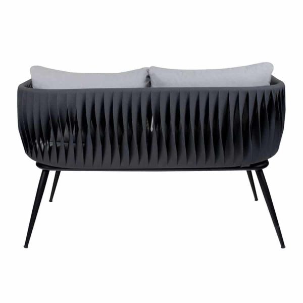 Mozzini 2 Seater Sofa Grey Natural Cushions DeFrae Contract Furniture