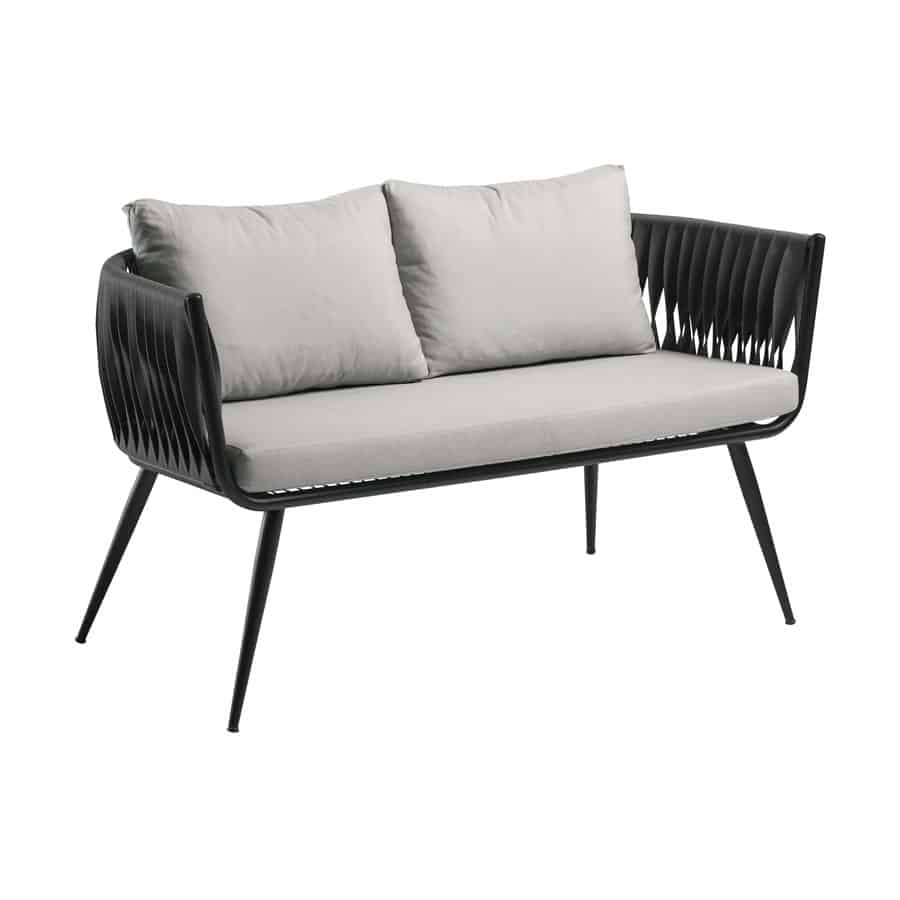 Mozzini 2 Seater Sofa Grey Natural Cushions DeFrae Contract Furniture