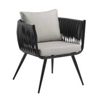 Mozzini Belt Armchair Grey Natural Cushions DeFrae Contract Furniture