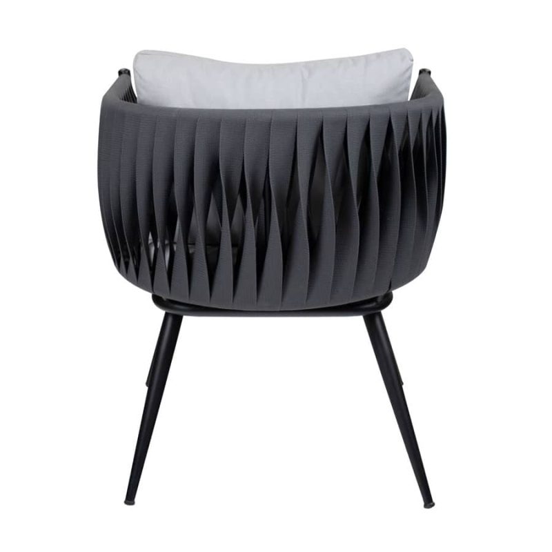 Mozzini Belt Armchair Grey Natural Cushions DeFrae Contract Furniture Outdoor Lounge Armchair