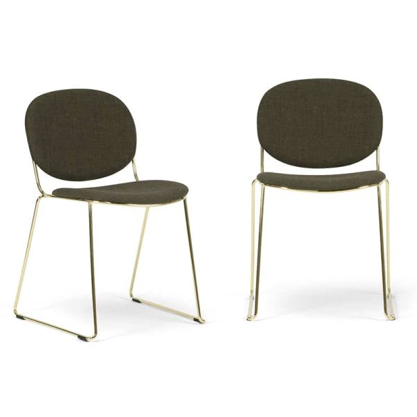 Papas Side Chair DeFrae Contract Furniture polished brass sledge base