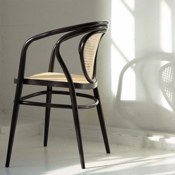 Tokio B-1402 Armchair With Cane Back and Seat DeFrae Contract Furniture Bentwood Chair In Situ