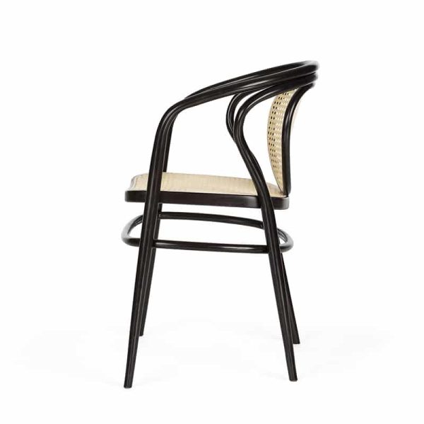 Tokio B-1402 Armchair With Cane Back and Seat DeFrae Contract Furniture Bentwood Chair Side View