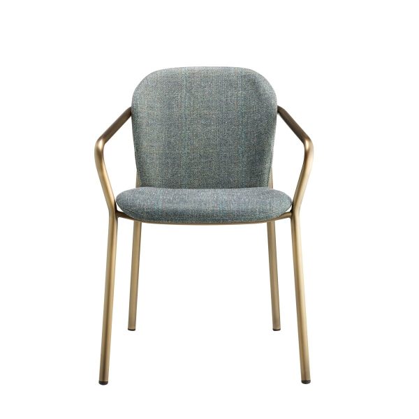 Finn Armchair polished brass frame DeFrae Contract Furniture