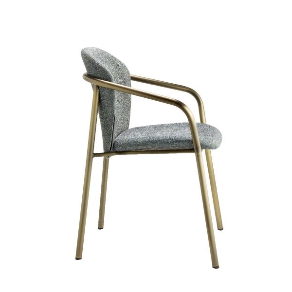 Finn Armchair polished brass frame DeFrae Contract Furniture