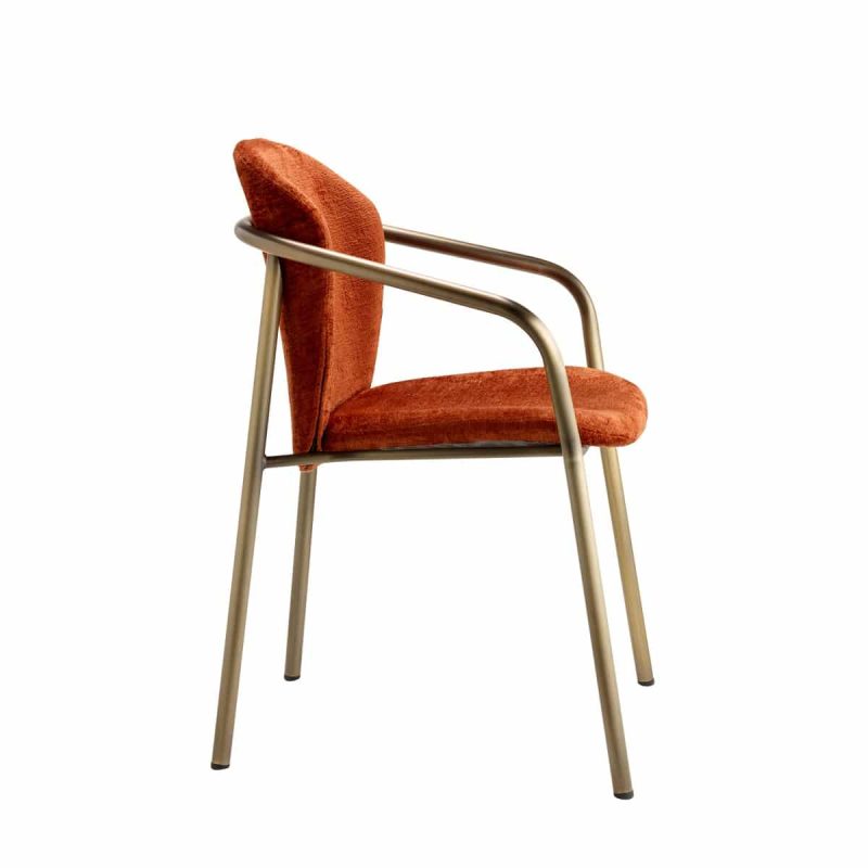 Finn Armchair polished brass frame DeFrae Contract Furniture