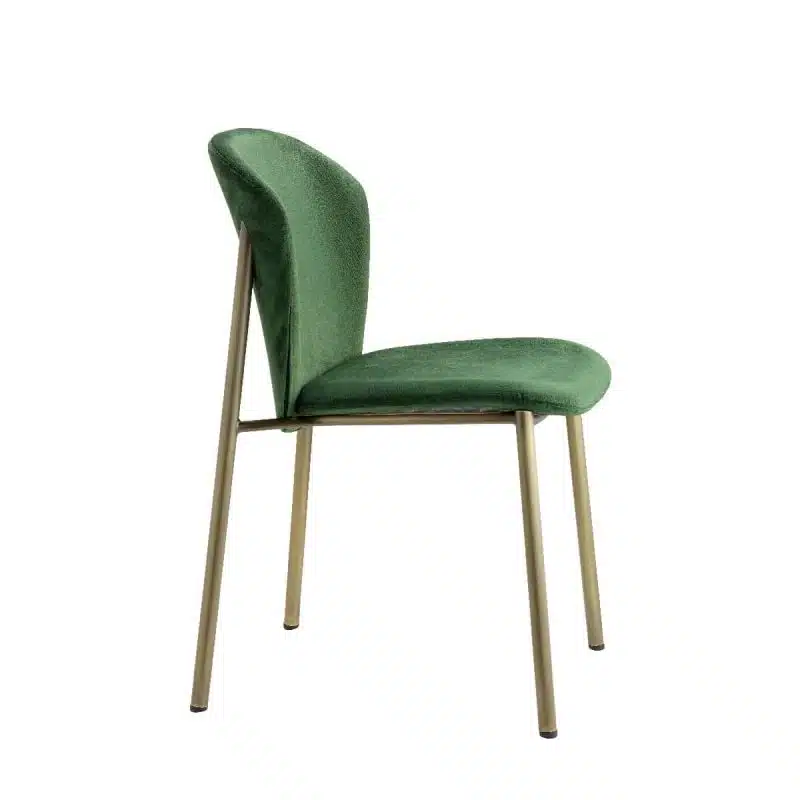 Finn side chair polished brass frame DeFrae Contract Furniture