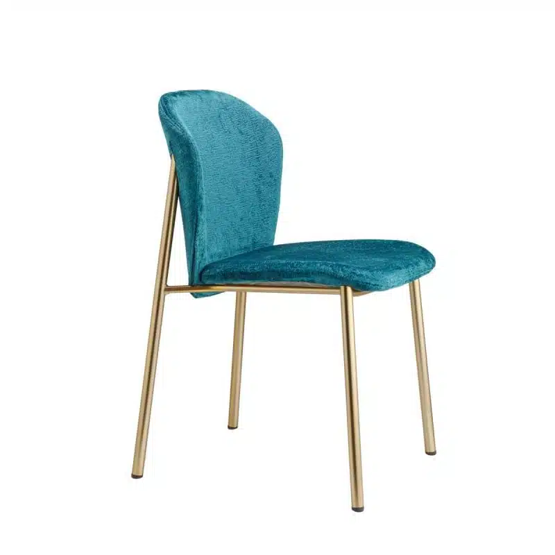 Finn side chair polished brass frame DeFrae Contract Furniture