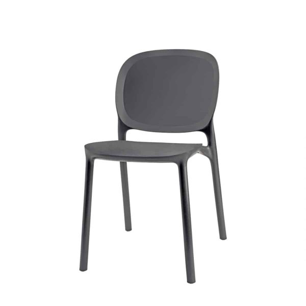 Hug Side Chair 2380 Anthracite Grey 81 from DeFrae Contract Furniture Front View