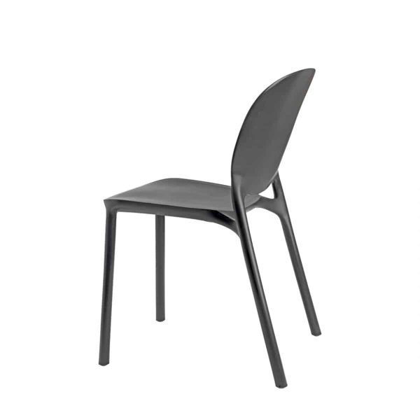 Hug Side Chair 2380 Anthracite Grey 81 from DeFrae Contract Furniture Side View
