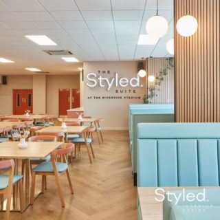 Restaurant furniture by DeFrae Contract Furniture at Styled Suite Riverside Stadium Middlesbrough FC stadium