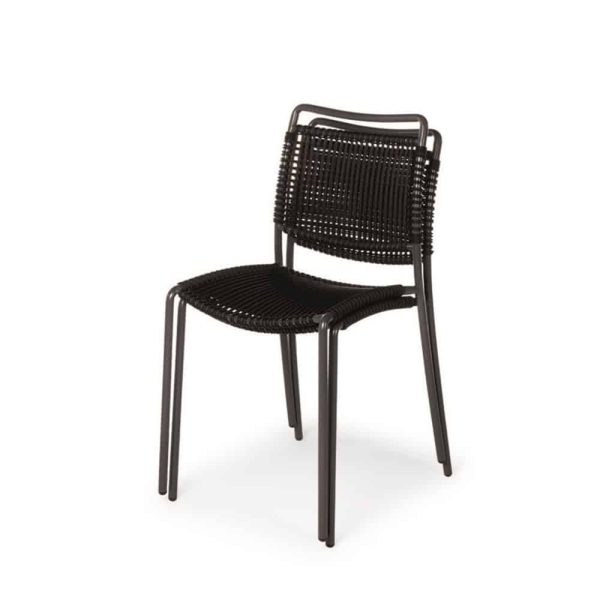 Moon side chair Outdoor Restaurant Cafe Chair Stacakble DeFrae Contract Furniture Black 2