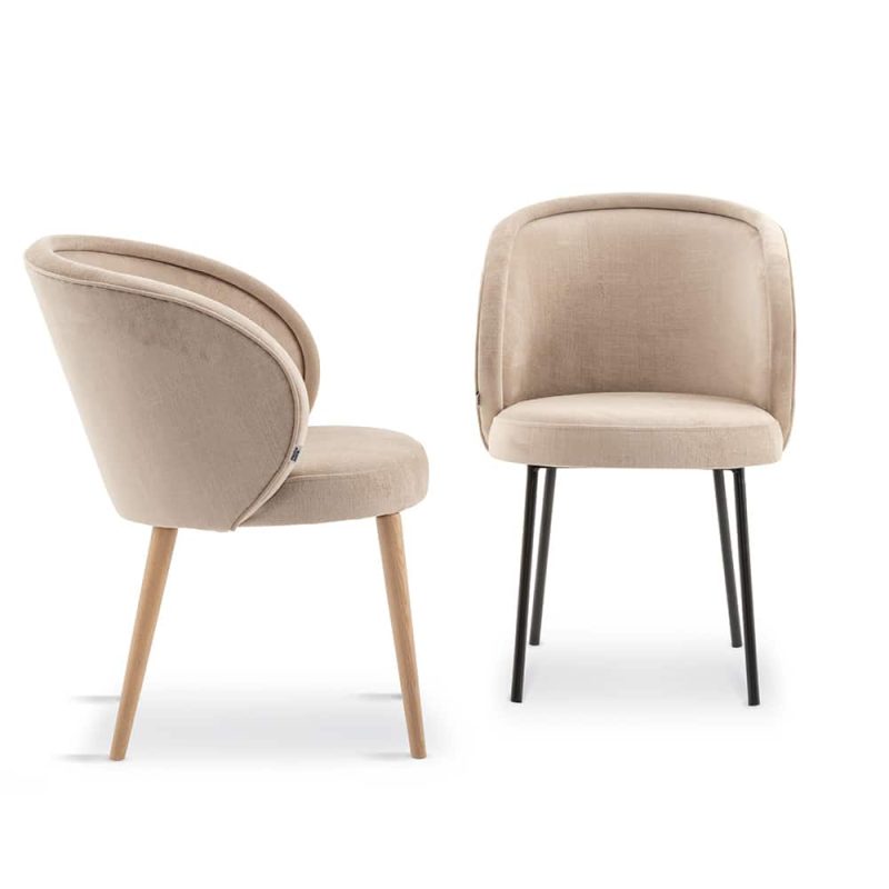 Luna Dining Side and Armchair Wooden Legs DeFrae Contract Furniture Front View Restaurant Chair