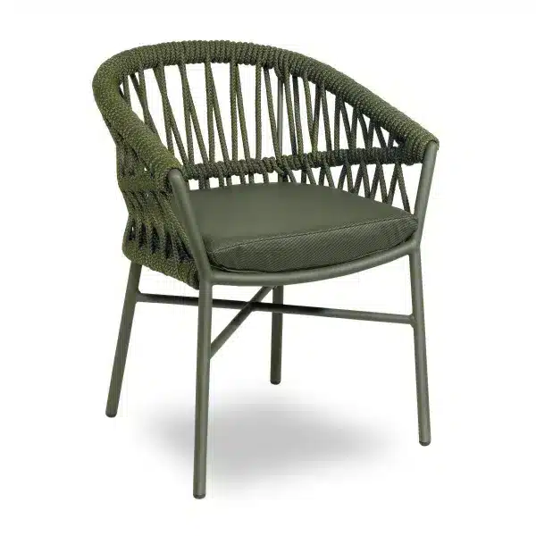 Method Armchair Rope Detail Green Frame DeFrae Contract Furniture