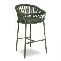 Method Bar Stool Rope Detail Green Frame DeFrae Contract Furniture