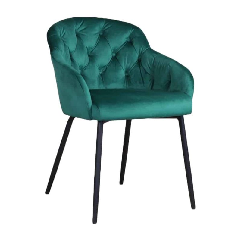 Malia Armchair Metal Legs DeFrae Contract Furniture Button Back